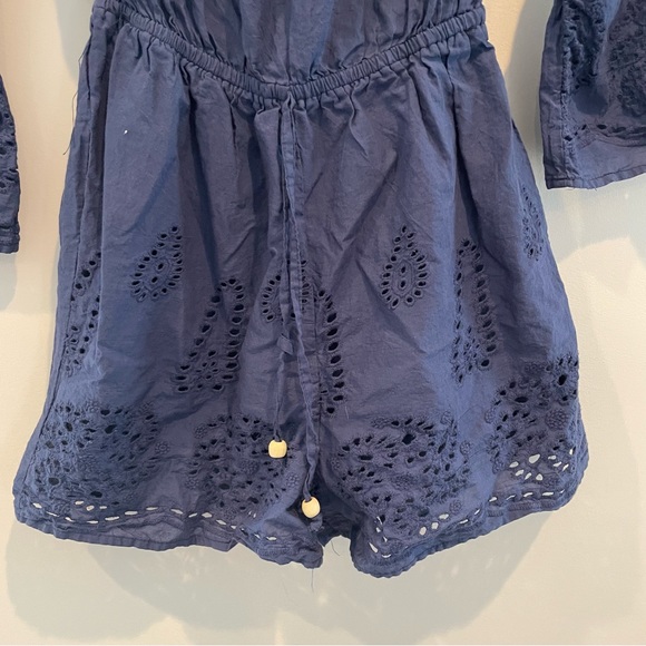 REBELLION Lace Boho Romper Lace Bell Sleeves Medium NWOT - Picture 2 of 9